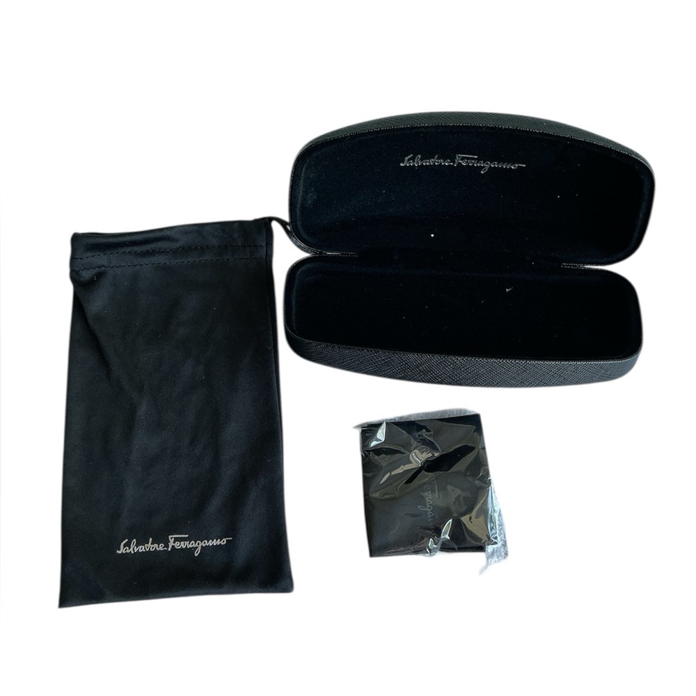 Salvatore Ferragamo Black Glasses Case Set